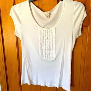 🤍🤍 White cropped patterned shirt